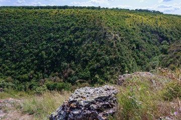The hilly nature of Eastern Europe. Background with copy space for text, toned
