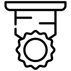 badge medal gold winner prize icon simple line