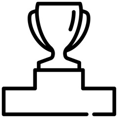 winner cup trophy podium icon simple line