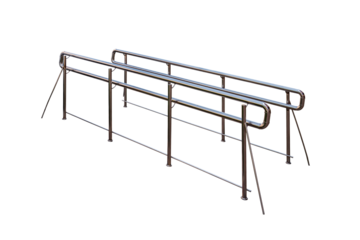 New stainless steel railing.