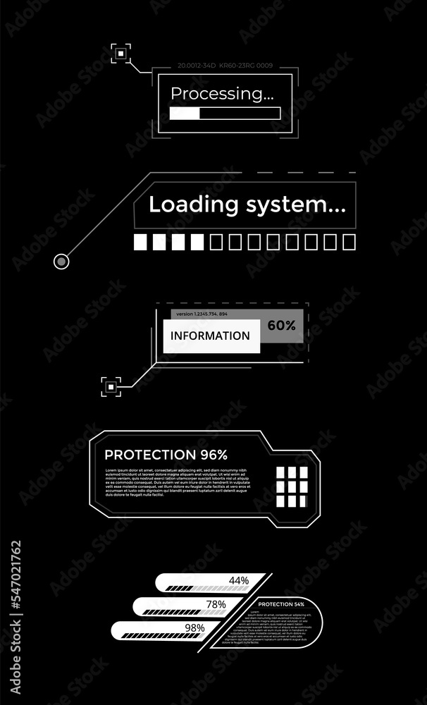 Poster callouts titles banner. futuristic digital line text frame boxes and label emplate set. pop-up or de