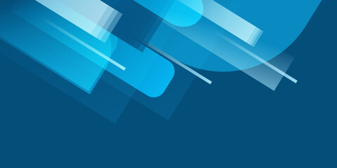 Fototapeta premium Abstract banner design with blue geometric background. Blue banner background