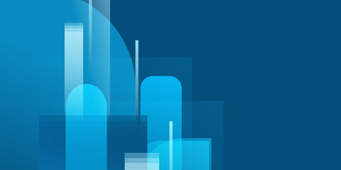 Abstract banner design with blue geometric background. Blue banner background