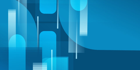 Abstract banner design with blue geometric background. Blue banner background