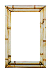 Bamboo picture frame, isolated on transparent background