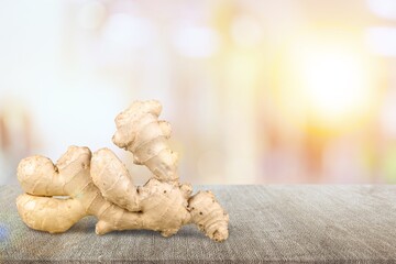 Ripe fresh ginger spice slices