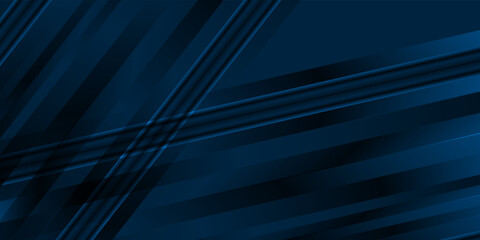 Obraz premium Abstract deep blue background curve and overlap layer with basic simply geometry illustration