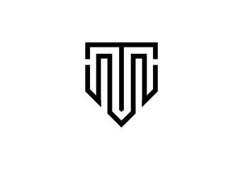 initial letter logo MT or TM initial company icon business logo background illustration