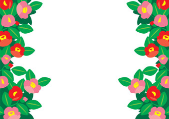 椿の花(2色)のフレーム