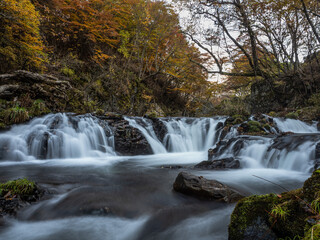 スローシャッターで撮影した滝