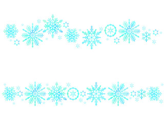 雪のイラストのフレーム素材