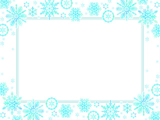 雪のイラストのフレーム素材