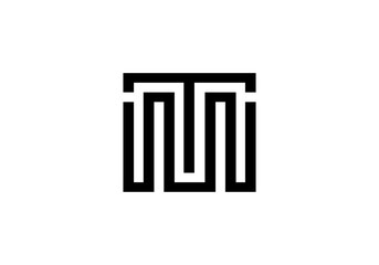 initial letter logo MT or TM initial company icon business logo background illustration