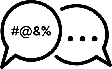 SPEECH BUBBLE WITH INSULT, DRAWING OF A DISCUSSION, PNG