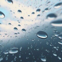 Rain Water Droplets Falling Through Sky | Created Using Midjourney and Photoshop