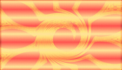 Abstract, Horizontal Gold Lines, and Pattern, set against a Red background within a Border    digital art