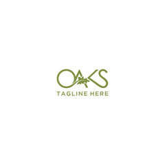 Oaks leaf logo design illustration vector template