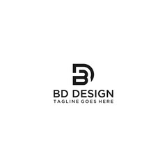 Unique modern creative clean connected fashion brands DB BD D B initial based letter icon logo.
