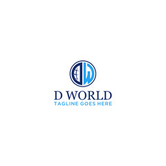 letter DW with creative world logo design