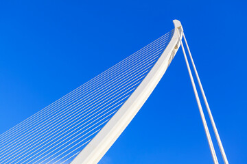 Cable stayed bridge against blue sky 