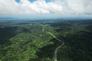Green hills with road to Managua landscape