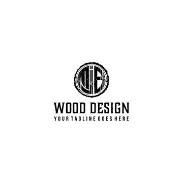 MJB initial wooden logo design