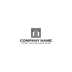  T initial logo design template