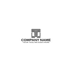  T initial logo design template