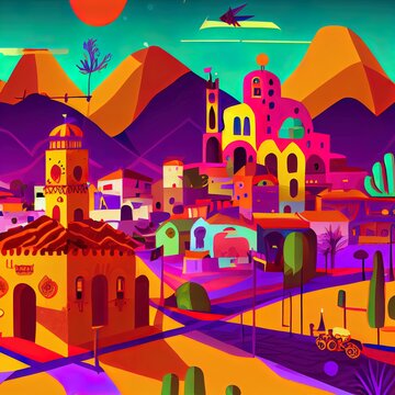 Mexico as a Country Abstract Art Concept