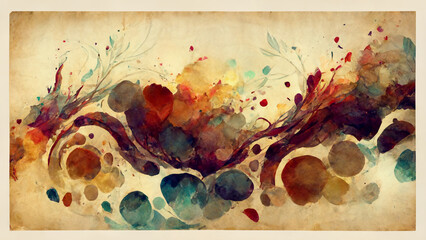Abstract watercolor background art. Retro style