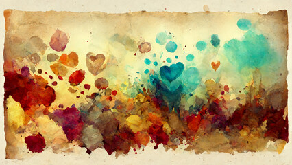 Abstract watercolor background art. Retro style