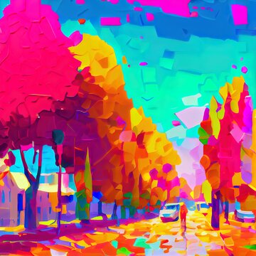 Smooth Colorful Palette Knife And Oil Painting Effect Background