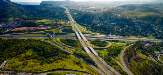 Cruzamento Rodoanel x Rodovia Bandeirantes, vista área drone, novembro 2022 © Eduardo