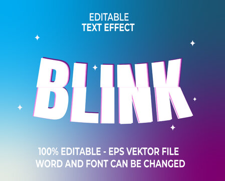 Blink text effect editable vektor file