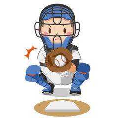 野球のボールをキャッチするキャッチャー