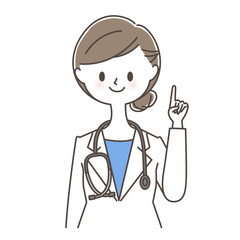 指差しをしながら説明する女性医師