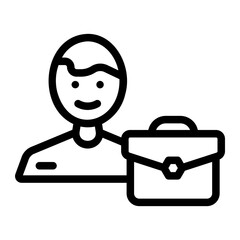 self employed line icon