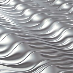 Silver metallic background with waves and lines. 3d illustration, 3d rendering.