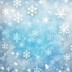 Naklejka na ściany i meble Abstract winter background with snowflakes. Design element for brochure, advertisements, flyer, greetings cards, web and other graphic designer works. Raster clip art.