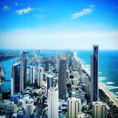 Arial view of gold coast city skyline