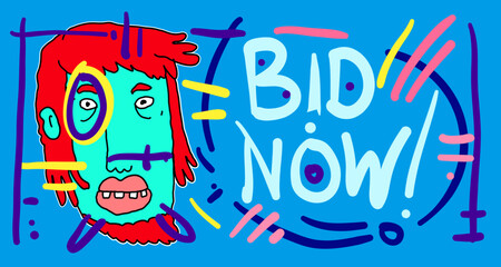 Auction and bid design background landing page