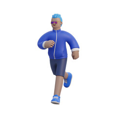 3D male character doing jogging