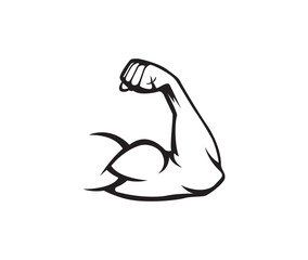 Bicep muscular arm logo illustration