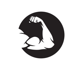 Bicep muscular arm logo illustration