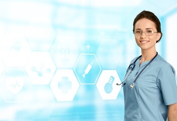 Healthcare concept. Happy doctor posing