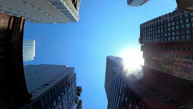 Driving Looking Up NYC NY 30 Buildings Sky