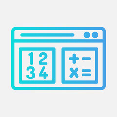 Mathematics learning icon in gradient style, use for website mobile app presentation