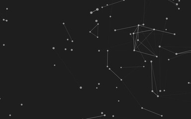 Abstract background. Molecules technology with polygonal shapes, connecting dots and lines. Connection structure. Big data visualization.