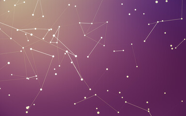 Abstract background. Molecules technology with polygonal shapes, connecting dots and lines. Connection structure. Big data visualization.