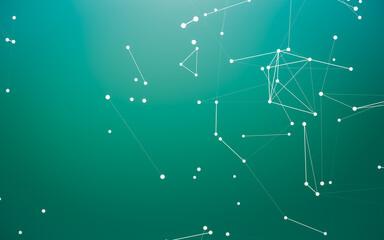 Abstract background. Molecules technology with polygonal shapes, connecting dots and lines. Connection structure. Big data visualization.